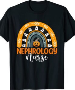 Nephrology Nurse Nursing Rainbow Halloween Pumpkin Costumes Tee Shirt