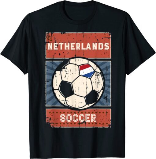 Netherlands Flag Football Jersey Netherlands Soccer Ball Tee Shirt
