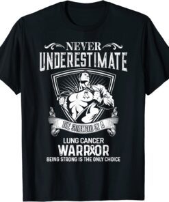 Never Underestimate Lung Cancer Awareness Supporter Ribbon Tee Shirt