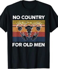 No Country For Old Men Floral Uterus Retro Vintage T-Shirt