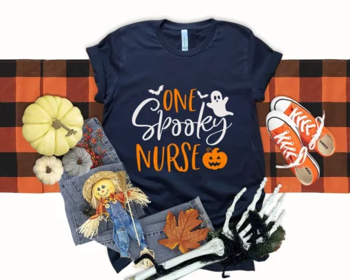 One Spooky Nurse Halloween Tee Shirt