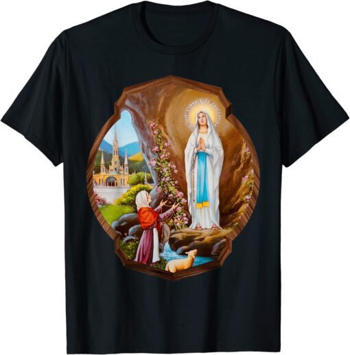 Our Lady of Lourdes St Bernadette Immaculate Mary Catholic Tee ShirtOur Lady of Lourdes St Bernadette Immaculate Mary Catholic Tee Shirt