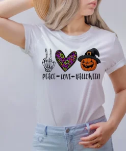 Peace Love Halloween Tee Shirt