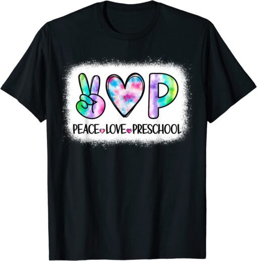 Peace Love Preschool Squad Back To School Teacher Girl Tee Shirt