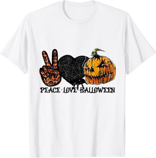 Peace Love halloween Halloween Tee ShirtPeace Love halloween Halloween Tee Shirt