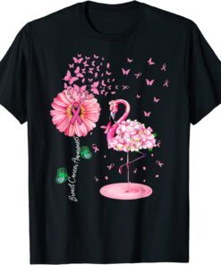 Pink Bird Flamingo Breast Cancer Awareness Tee Shirt