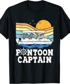 Pontoon Captain Vintage Pontoon Boat Boating Pontooning Tee Shirt