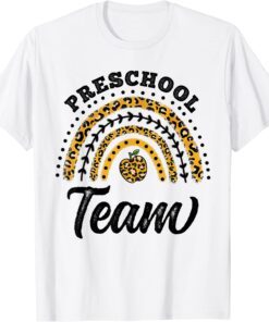 Preschool Team Leopard Rainbow Pre-K Back To School Tee Shirt