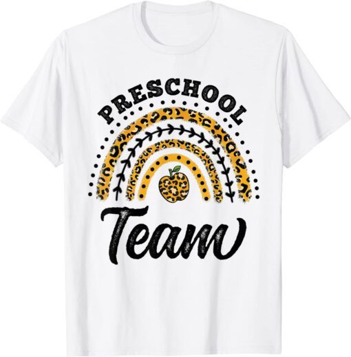 Preschool Team Leopard Rainbow Pre-K Back To School Tee Shirt