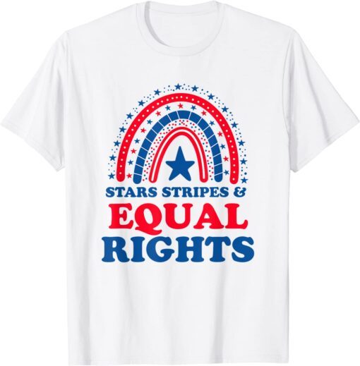 Pro Choice Boho Rainbow Feminist Stars Stripes Equal Rights Tee Shirt