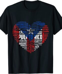 Puerto Rico Cities Flag Puerto Rican Roots Culture T-Shirt