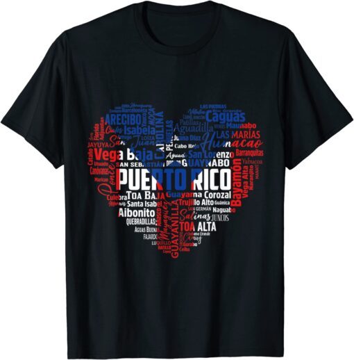 Puerto Rico Cities Flag Puerto Rican Roots Culture T-Shirt