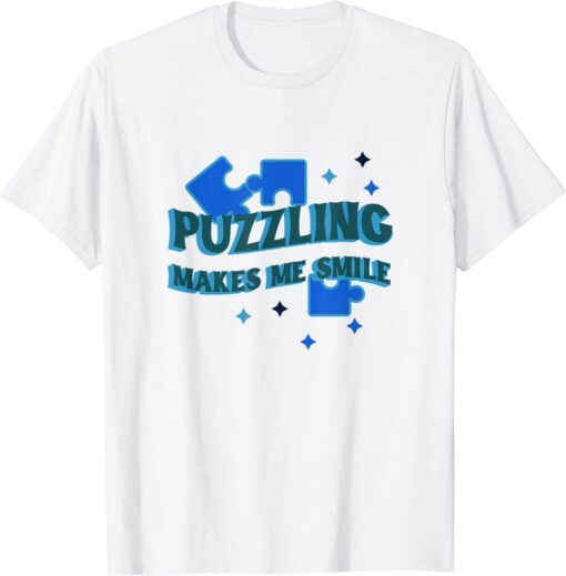 Puzzling Makes Me Smile Jigsaw Puzzle Master Tee Shirt