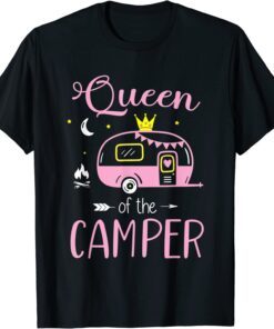 Queen of The Camper Camping Girls Group Trip Tee Shirt