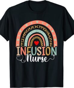 Rainbow Nurse Infusion Squad Nursing Leopard Infusion Nurse Tee Shirt