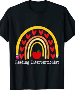 Reading Interventionist Rainbow - Teachers Reading Lover Tee Shirt