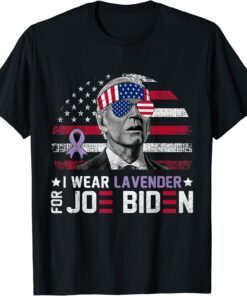 Retro I Wear Lavender For Joe Biden American Flag 2022 Shirt