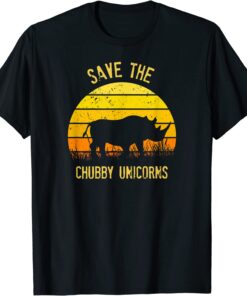 Save The Chubby Unicorns Rhino Sunset Tee Shirt