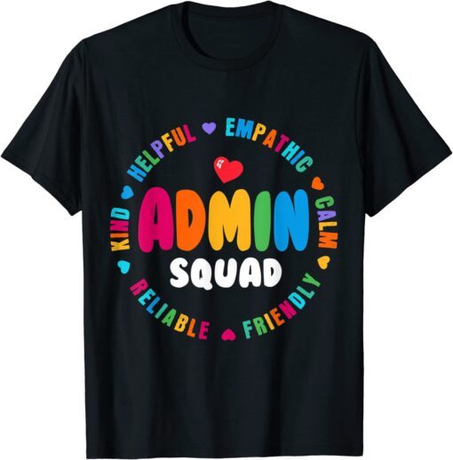 School Assistant Principal Crew Administrator Admin Squad Tee Shirt