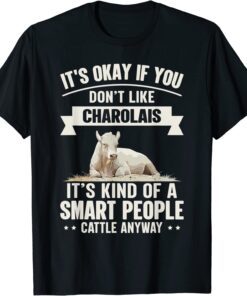 Smart People Cattle Farmer - Cow Breed Charolais Tee Shirt