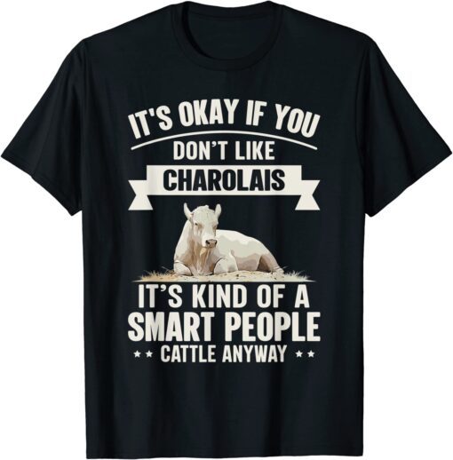 Smart People Cattle Farmer - Cow Breed Charolais Tee Shirt