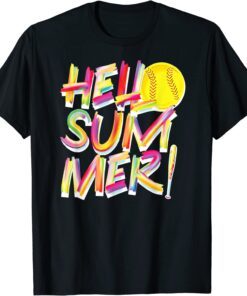 Softball Hello Summer Fastpitch Slow-Pitch Tee Shirt