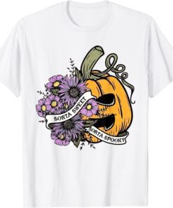 Sorta Sweet Sorta Spooky, Floral Pumpkin, Spooky Season Tee Shirt