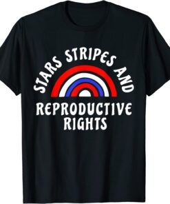 Stars And Stripes Reproductive Rights Rainbow Flag Tee Shirt