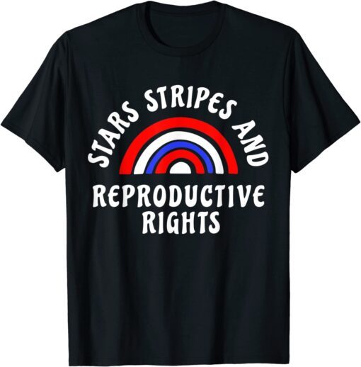 Stars And Stripes Reproductive Rights Rainbow Flag Tee Shirt