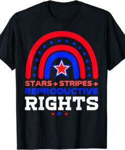 Stars Stripes Reproductive Rights American Flag Rainbow Tee Shirt