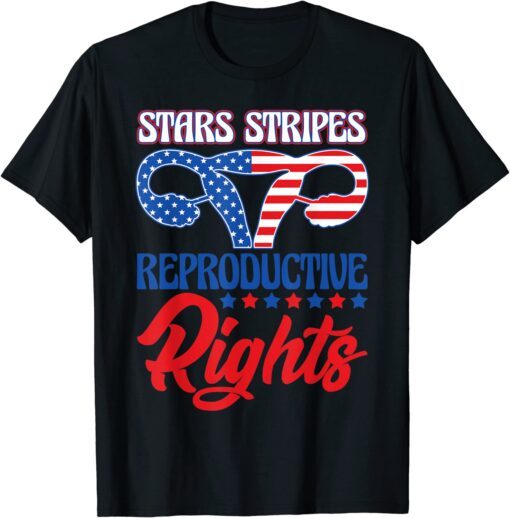 Stars & Stripes & Reproductive Rights American Flag Uterus Tee Shirt