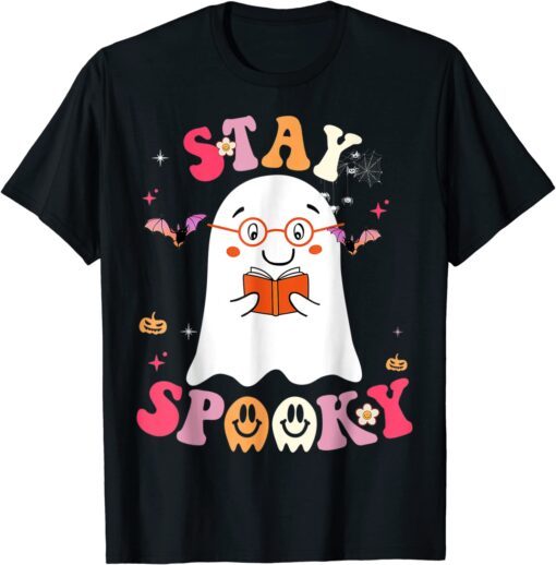 Stay Spooky Cute Ghost With Flowers Halloween Costume T-Shirt