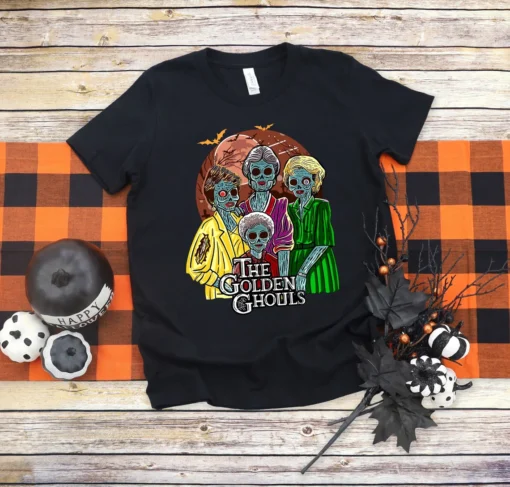 The Golden Ghouls , The Golden Girls Horror Halloween Blood Moon Tee Shirt