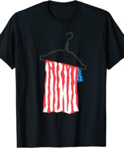 The US flag hangs on a metal hanger women's rights Tee Shirt