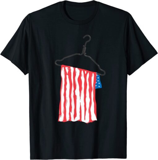 The US flag hangs on a metal hanger women's rights Tee Shirt