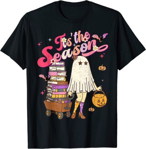 Tis' the Season Pumpkin Boo 60s 70s Hippie Halloween Costume Tee Shirt