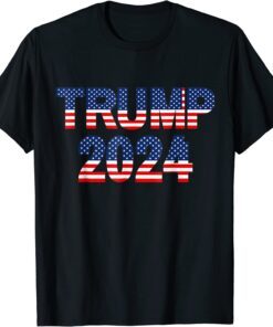 Trump 2024 Retro Vintage USA Flag Tee Shirt