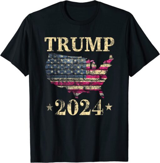 Trump 2024 Vintage Retro Election 2024 Support Tee Shirt