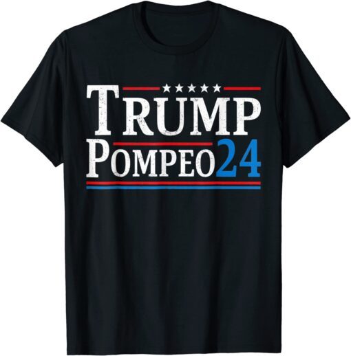 Trump Mike Pompeo 2024 USA Flag Vintage Tee Shirt