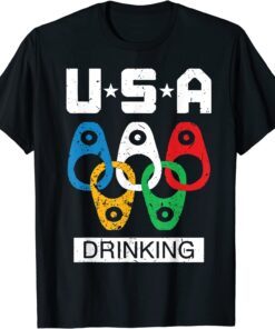 USA Drinking Team American Flag Drinking Beer Lover Tee Shirt