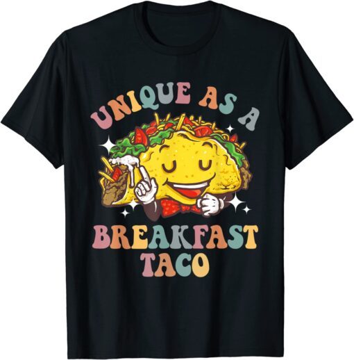 Unique As A Breakfast Taco Jill Biden Groovy Style Tee Shirt