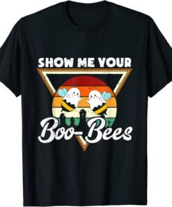 Vintage Ghost Show Me Your Boo Bees Scary Halloween Costume Tee Shirt