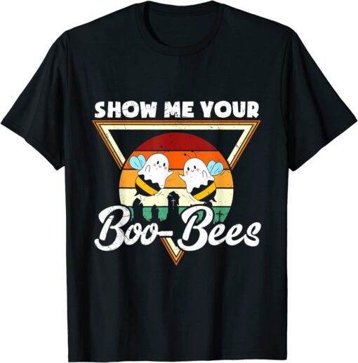 Vintage Ghost Show Me Your Boo Bees Scary Halloween Costume Tee Shirt