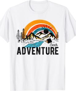 Vintage Seek Adventure Heat Retro Explore Mountain Camping Tee Shirt