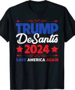 Vintage Trump Desantis 2024 Save America Again Election 2024 Tee Shirt