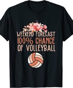 Volleyball Weekend Forecast Volleyball Boho Floral Tee Shirt