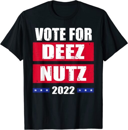 Vote For Deez Nutz 2022 President Biden Trump Retro USA Flag Tee Shirt