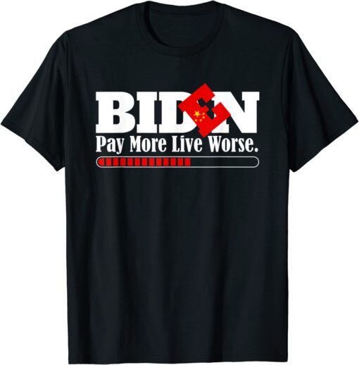 Vote Trump-Anti Biden - Biden Pay More Live Worse Tee Shirt