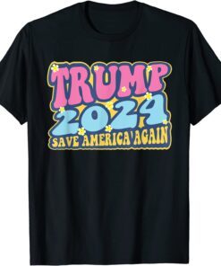 Vote Trump Vintage Retro Wavy - Pro trump 2024 Tee Shirt