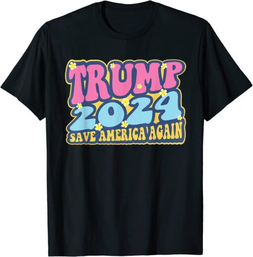 Vote Trump Vintage Retro Wavy - Pro trump 2024 Tee Shirt